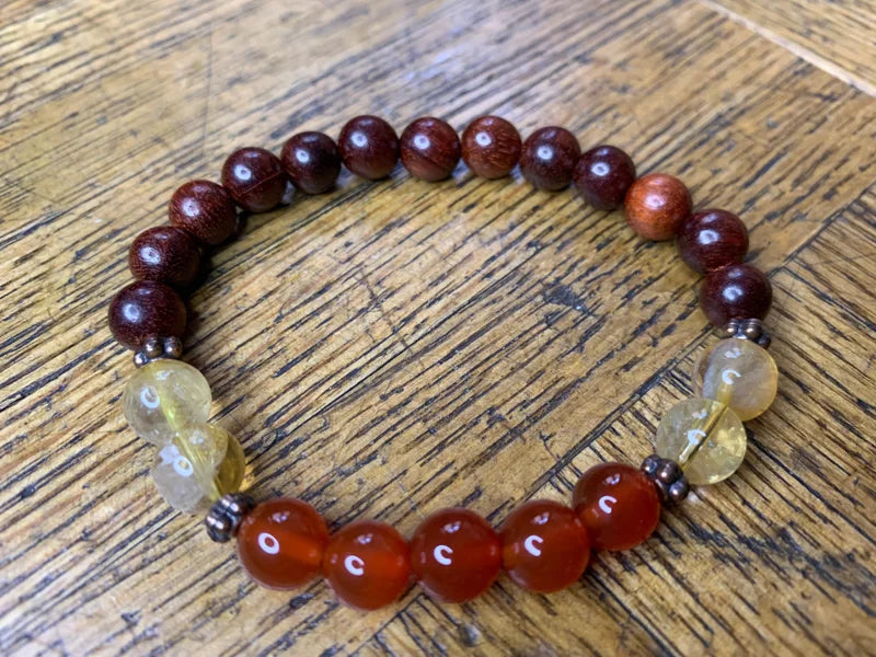 Carnelian / Citrine / Red Sandalwood Bracelet