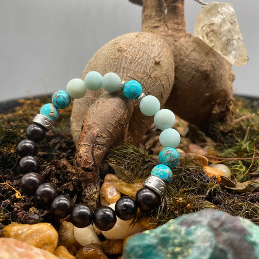 Amazonite / Aqua Terra Jasper / Ebony Wood