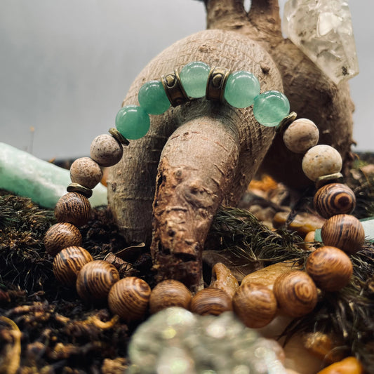 Green Aventurine / Picture Jasper / Wenge Wood Bracelet