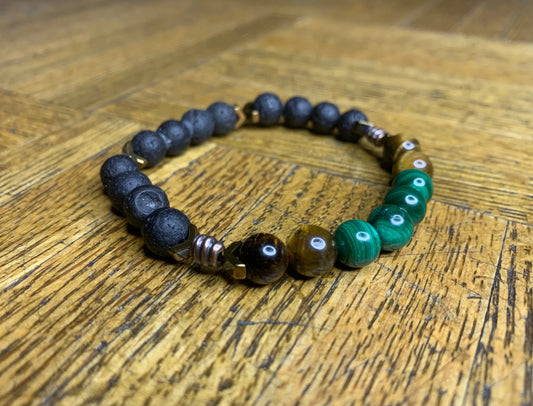 Lava Stones / Tiger's Eye / Malachite Bracelet